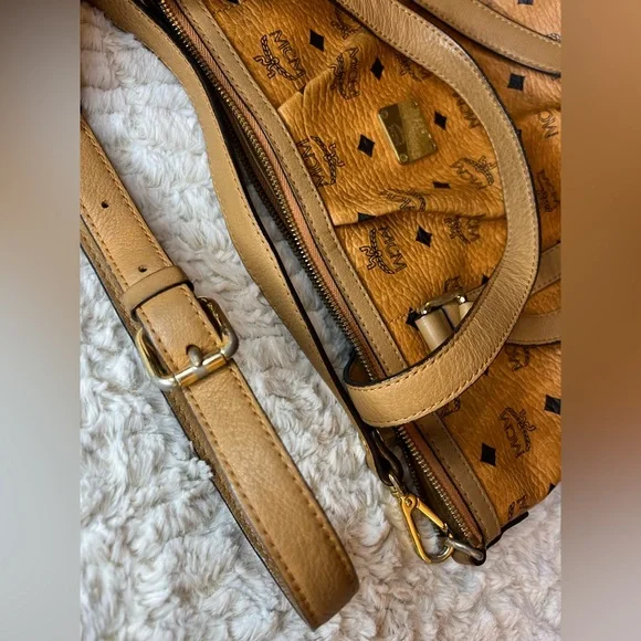 Authentic MCM Cognac Visetos 2 way Bag